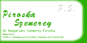 piroska szemerey business card